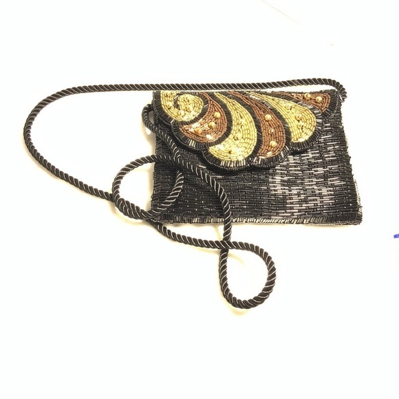 Vintage Bugle beaded purse  6.5’ X 5’ - Picture 1 of 4